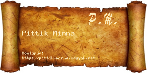 Pittik Minna névjegykártya